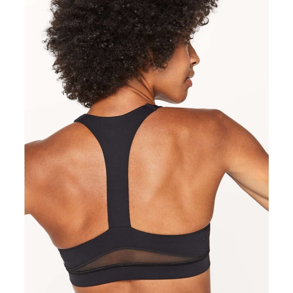 Lululemon Break Free Racerback Sports Bra Sz 10 Medium SoulCycle Black Wicking